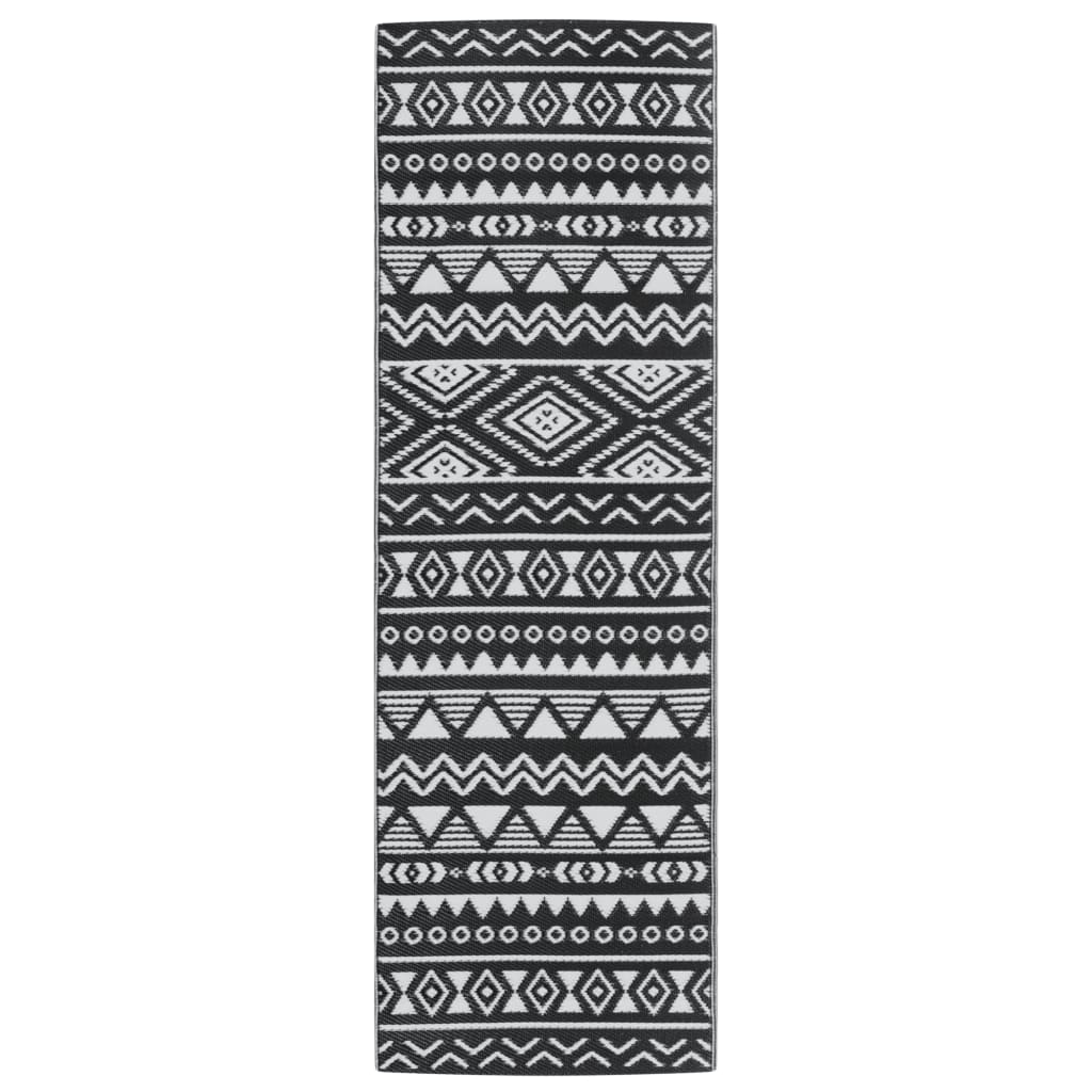 Vidaxl Extérieur Rug 80x250 cm Polypropène noir