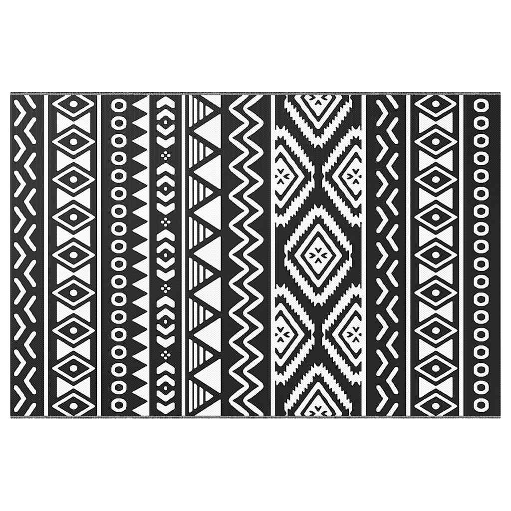 Vidaxl à l'extérieur du tapis Arakil 120x180 cm Black en polypropène