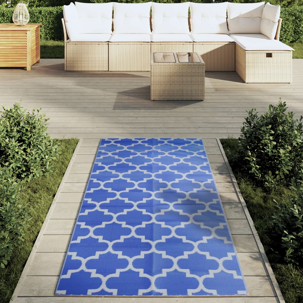 Vidaxl extérieur tapis Arakil 80x150 cm Bleu en polypropène