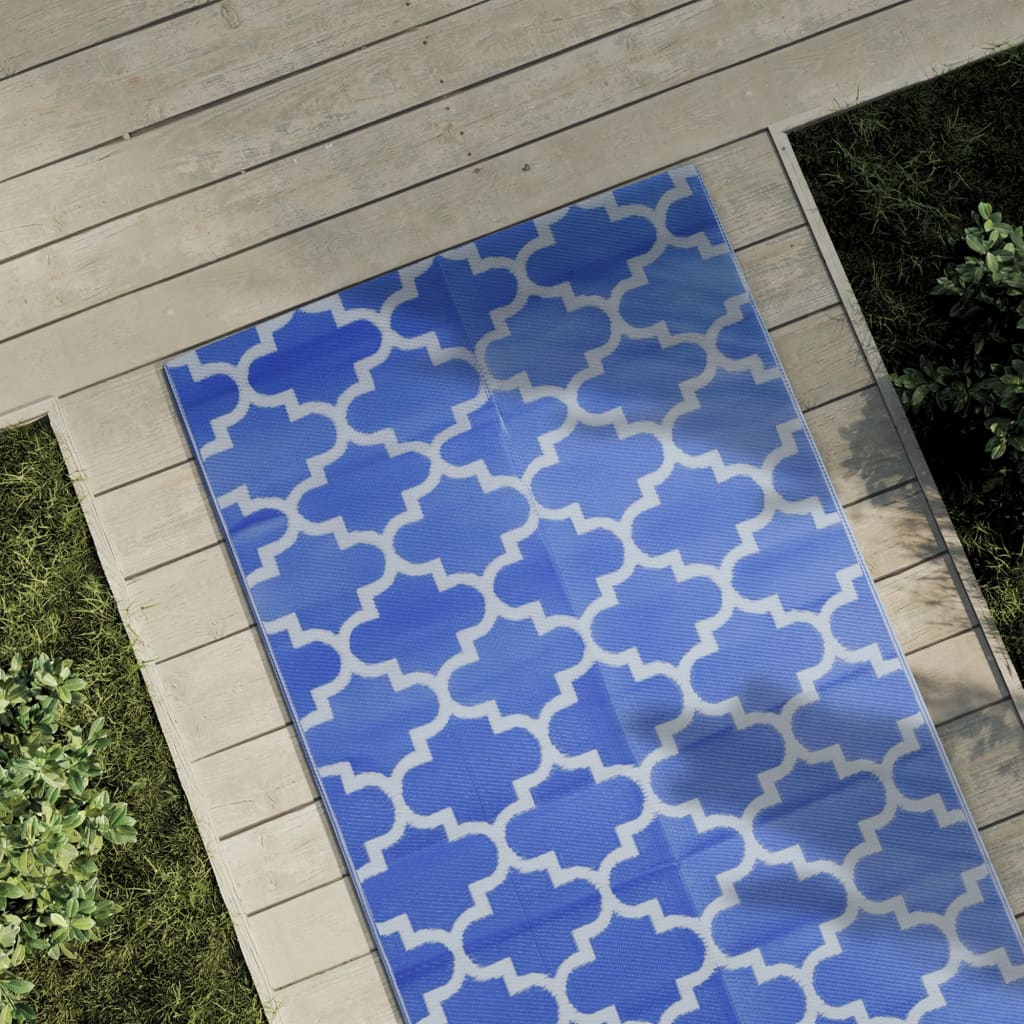 Vidaxl extérieur tapis Arakil 80x150 cm Bleu en polypropène
