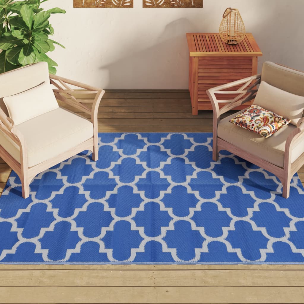 Vidaxl à l'extérieur du tapis Arakil 140x200 cm Bleu en polypropène