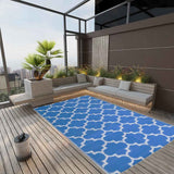 Vidaxl à l'extérieur du tapis aakil 190x290 cm Bleu en polypropène