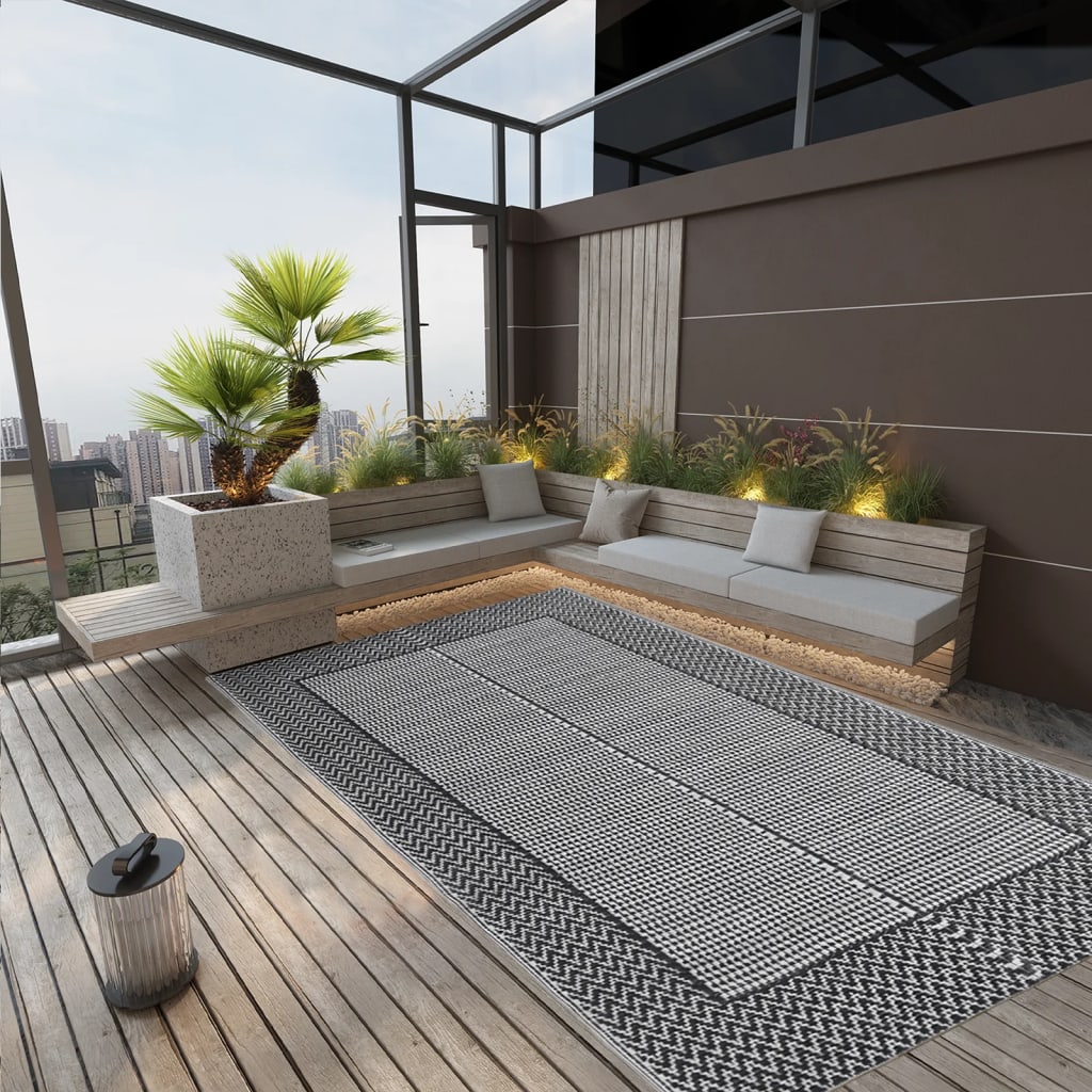 Vidaxl extérieur tapis arakil 140x200 cm en polypropène noir
