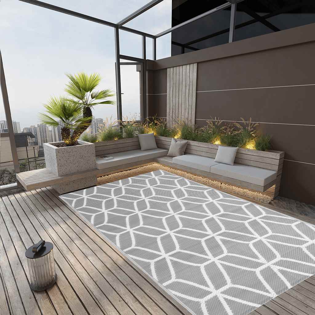 Vidaxl à l'extérieur du tapis Arakil 140x200 cm Gray en polypropène