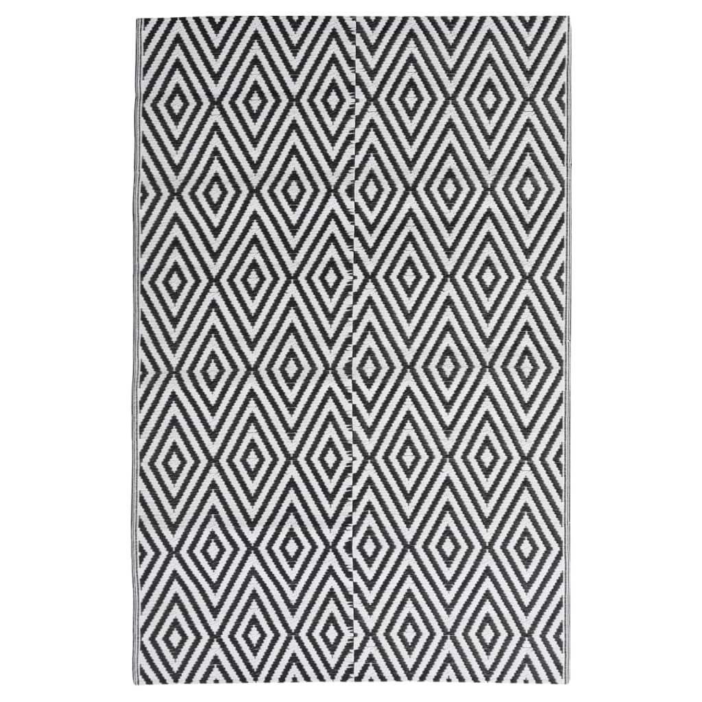 Vidaxl extérieur tapis arakil 140x200 cm en polypropène noir