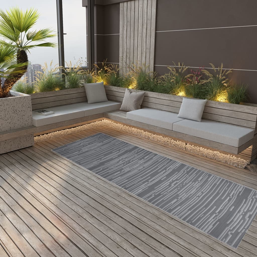 Vidaxl Extérieur Rug 80x250 cm Anthracite en polypropène -colore