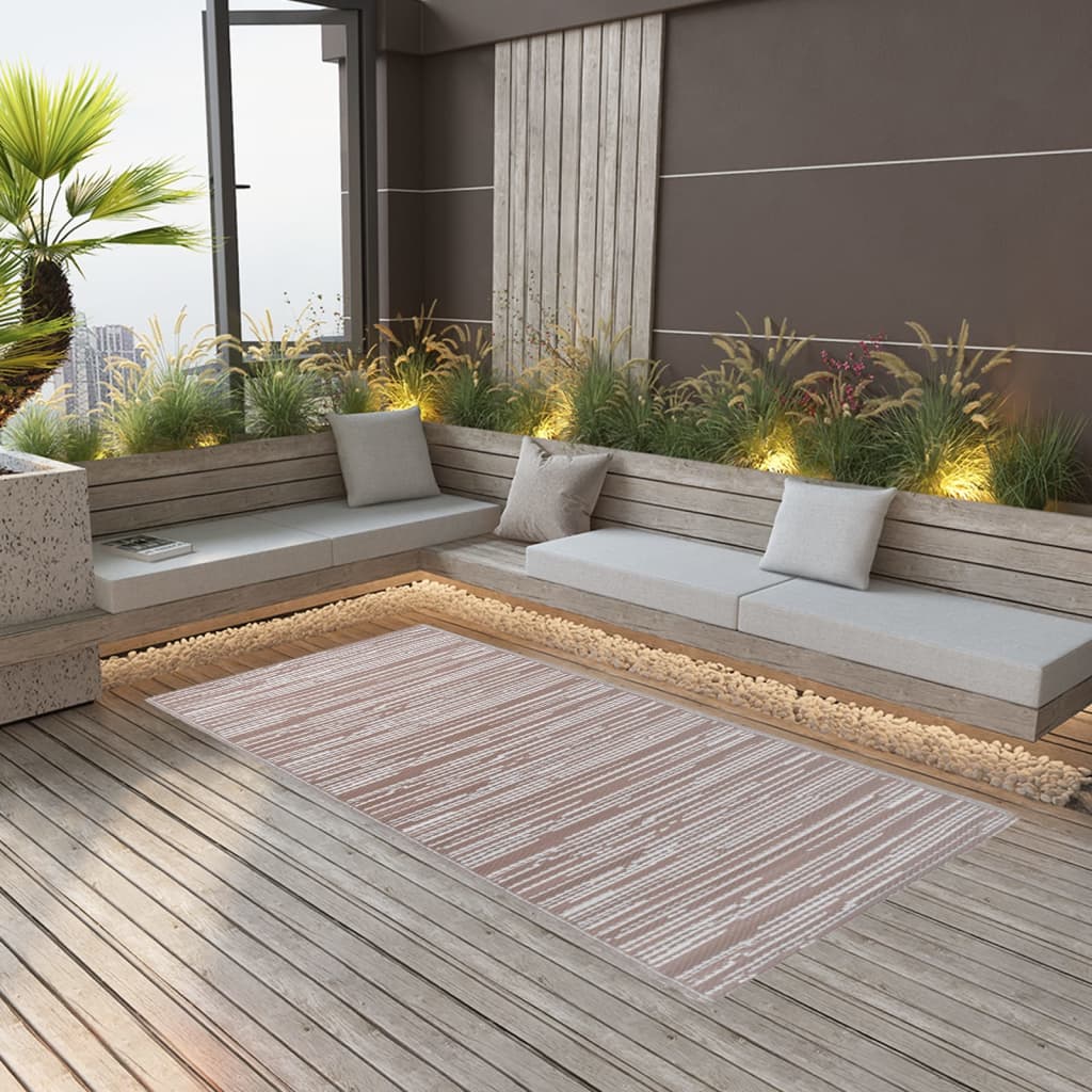 Vidaxl à l'extérieur du tapis Arakil 140x200 cm en polypropène taupe