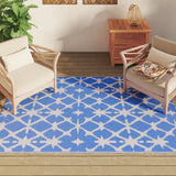 VidaXL outside rug arakil 140x200 cm polypropene blue and white