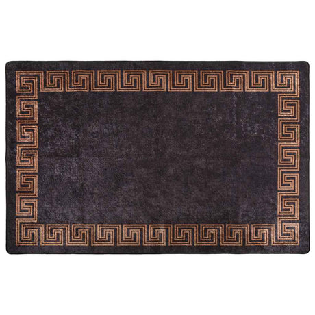 Vidaxl tapis lavable anti-glip 80x150 cm noir et or de couleur