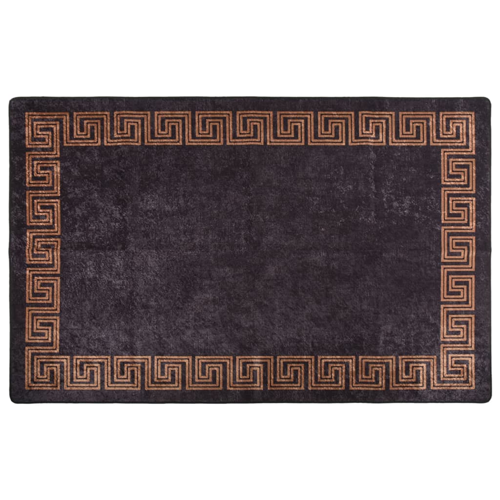 Vidaxl rug washable anti-slip 80x150 cm black and gold colored