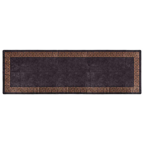 Vidaxl tapis lavable anti-glip 80x300 cm noir et or de couleur