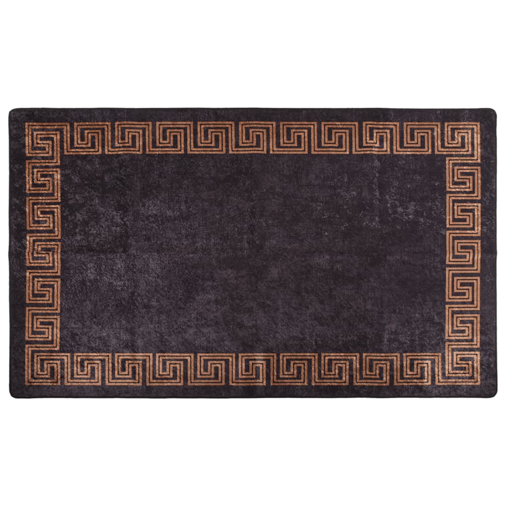 Vidaxl tapis lavable antidérapant 120x180 cm noir et or de couleur