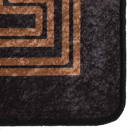 Vidaxl tapis lavable antidérapant 190x300 cm noir et or de couleur