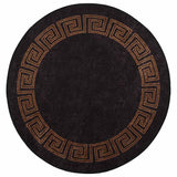 Tapis vidaxl Anti-slip lavable Ø120 cm noir et or de couleur