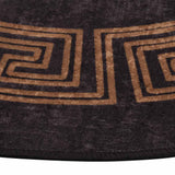 Tapis vidaxl Anti-slip lavable Ø120 cm noir et or de couleur