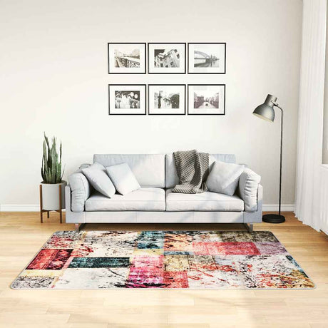 Vidaxl tapis lavable Anti-slip patchwork 120x180 cm multicolore