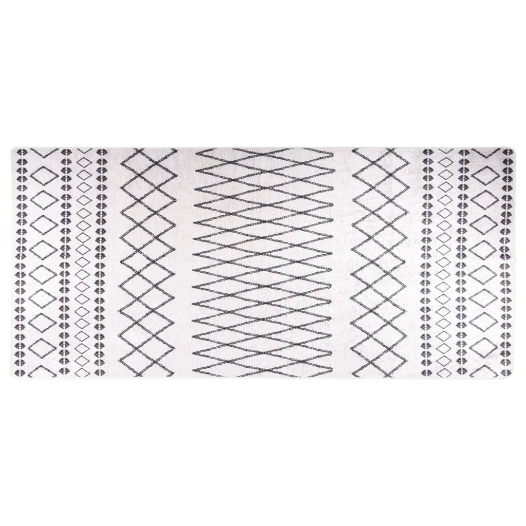 Vidaxl rug washable anti-slip 80x300 cm black and white