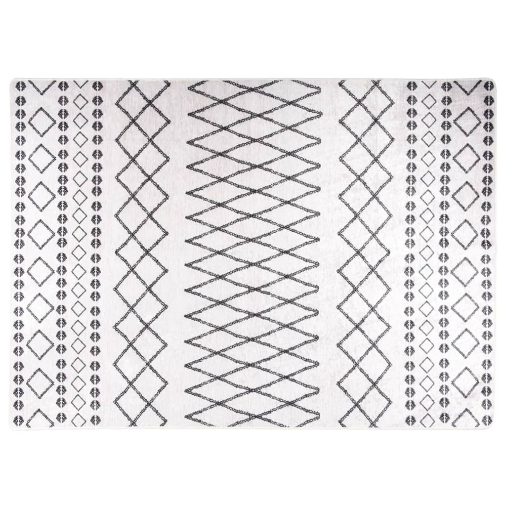 Vidaxl rug washable anti-slip 120x180 cm black and white