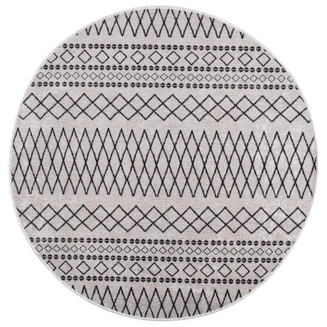 Tapis vidaxl lavable antidérapant Ø120 cm noir et blanc