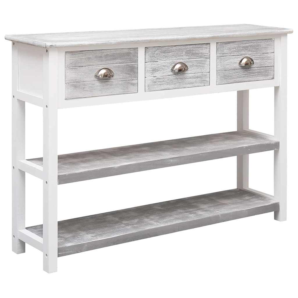 Vidaxl dressoir 108x30x76 cm massief paulowniahout antiekgrijs