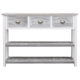 Vidaxl dressoir 108x30x76 cm massief paulowniahout antiekgrijs