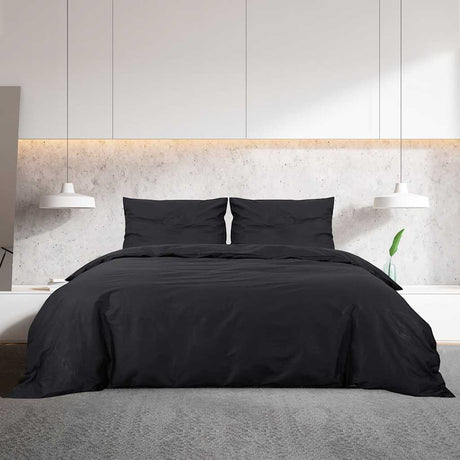 Vidaxl Duvet Racelay Set Lightweight 200x220 cm Microfiber Black