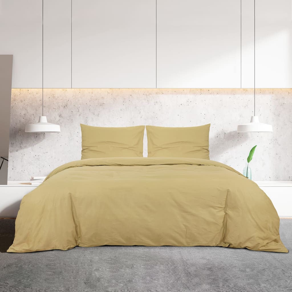 Vidaxl dekbedovertrekset lichtgewicht 240x220 cm microvezel taupe