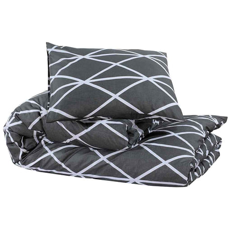 Ensemble de découverte de couette Vidaxl 140x200 cm Gray en coton