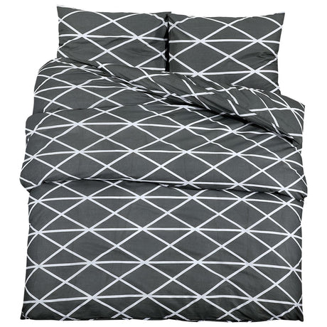 Ensemble de découverte de couette Vidaxl 200x220 cm Gray en coton