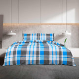 Vidaxx parure housse de couette 220x240 cm coton bleu et gris