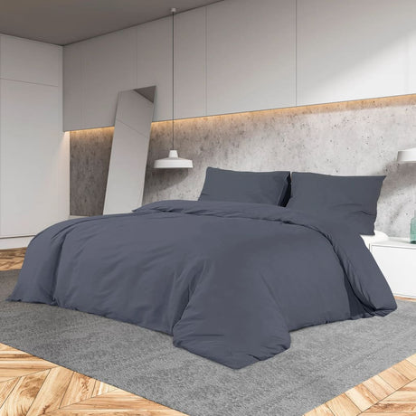 Ensemble de découverte de couette Vidaxl 260x240 cm anthracite de coton -colore