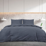 Vidaxl Duvet Overlay Set 200x220 cm Baumwoll -Anthrazit -gelöscht