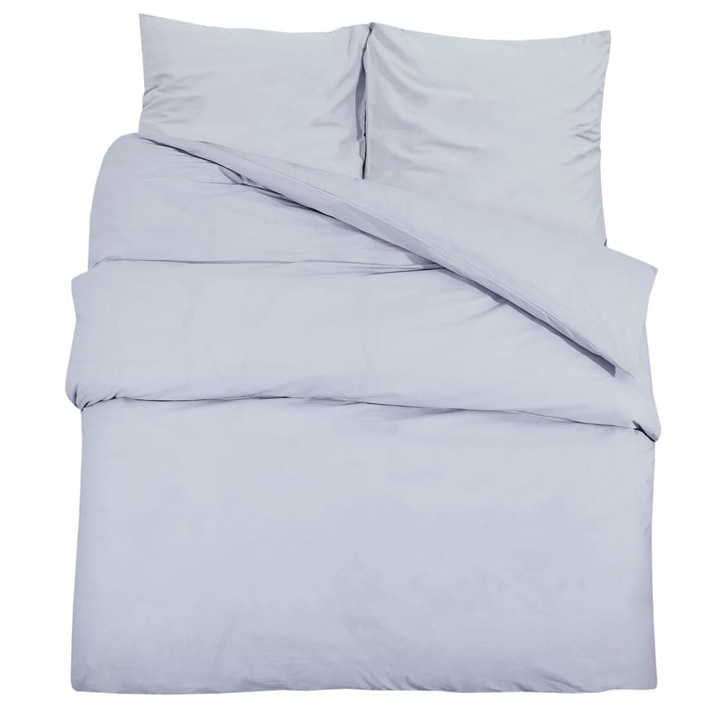 Ensemble de découverte de couette Vidaxl 140x200 cm Gray en coton