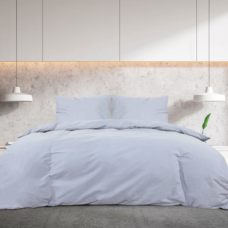 Ensemble de découverte de couette Vidaxl 140x200 cm Gray en coton