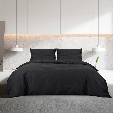 Ensemble de superposition de couette Vidaxl 135x200 cm Black
