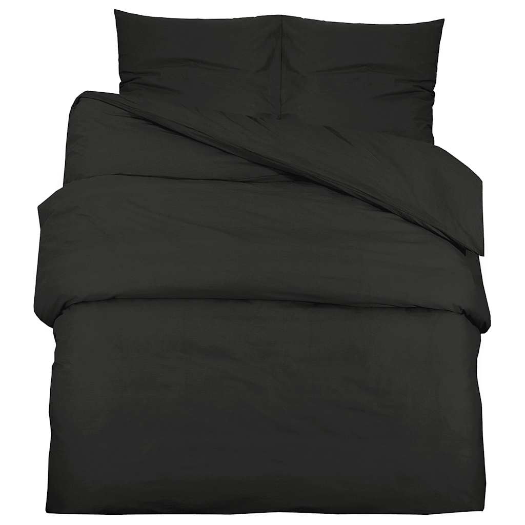 Ensemble de superposition de couette Vidaxl 135x200 cm Black