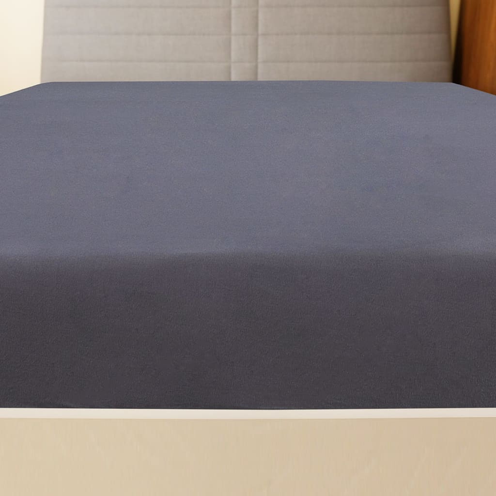 Vidaxl Fitted Sheet Jersey 160x200 CM Cotton Anthracite -Colored