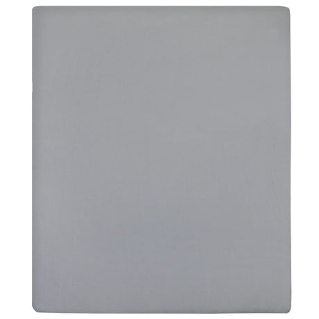 Vidaxl Fitted Folt Jersey 140x200 cm Coton Gris