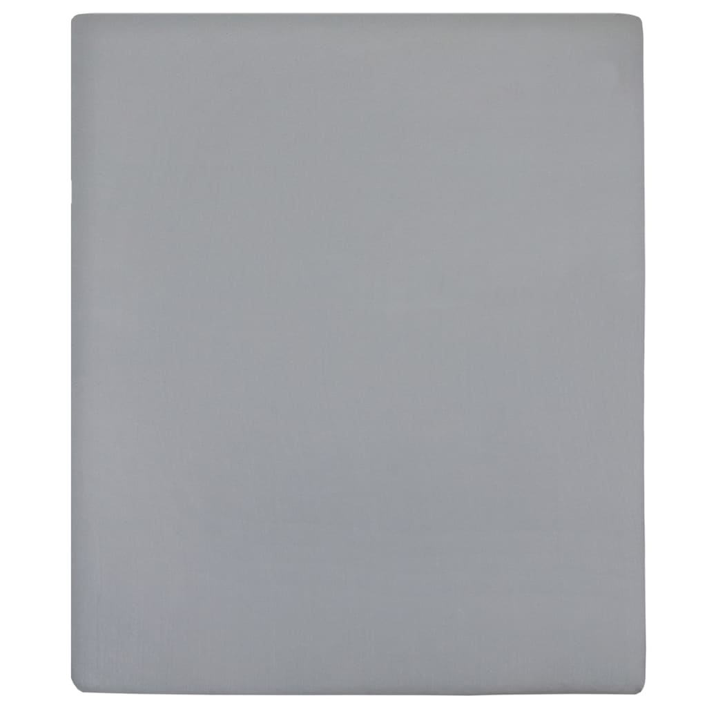 Vidaxl Maillot de feuille ajusté 180x200 cm Gris coton