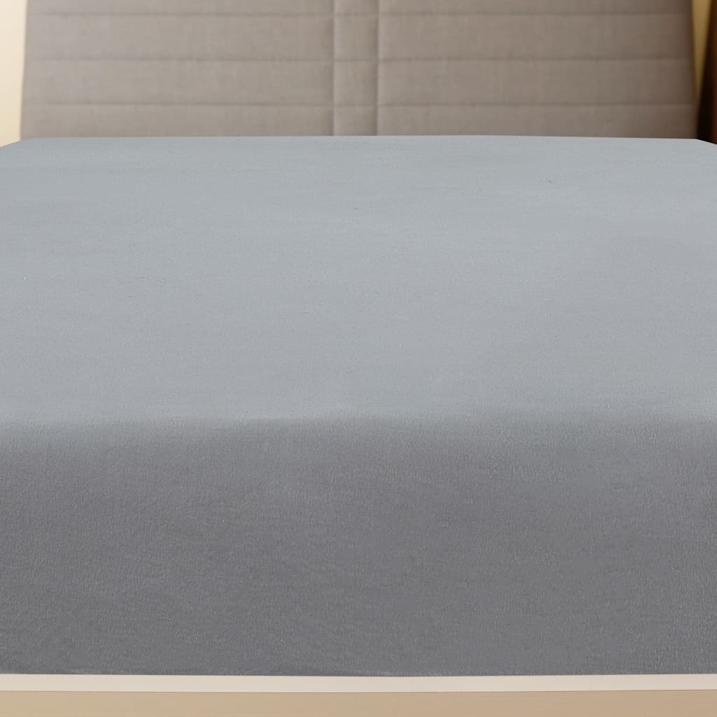 Vidaxl Maillot de feuille ajusté 180x200 cm Gris coton