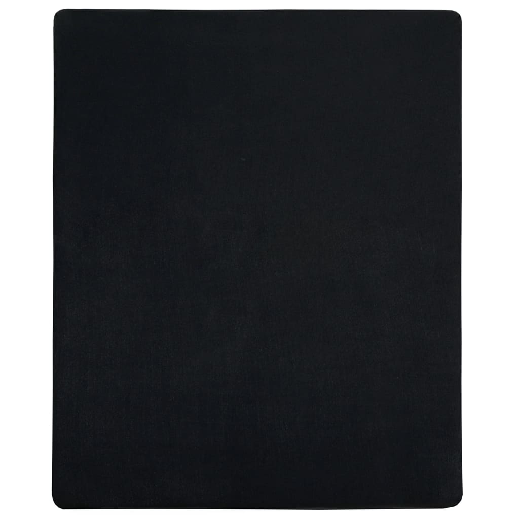 Vidaxl Fiches ajustées 2 ST Jersey 90x200 cm Coton noir