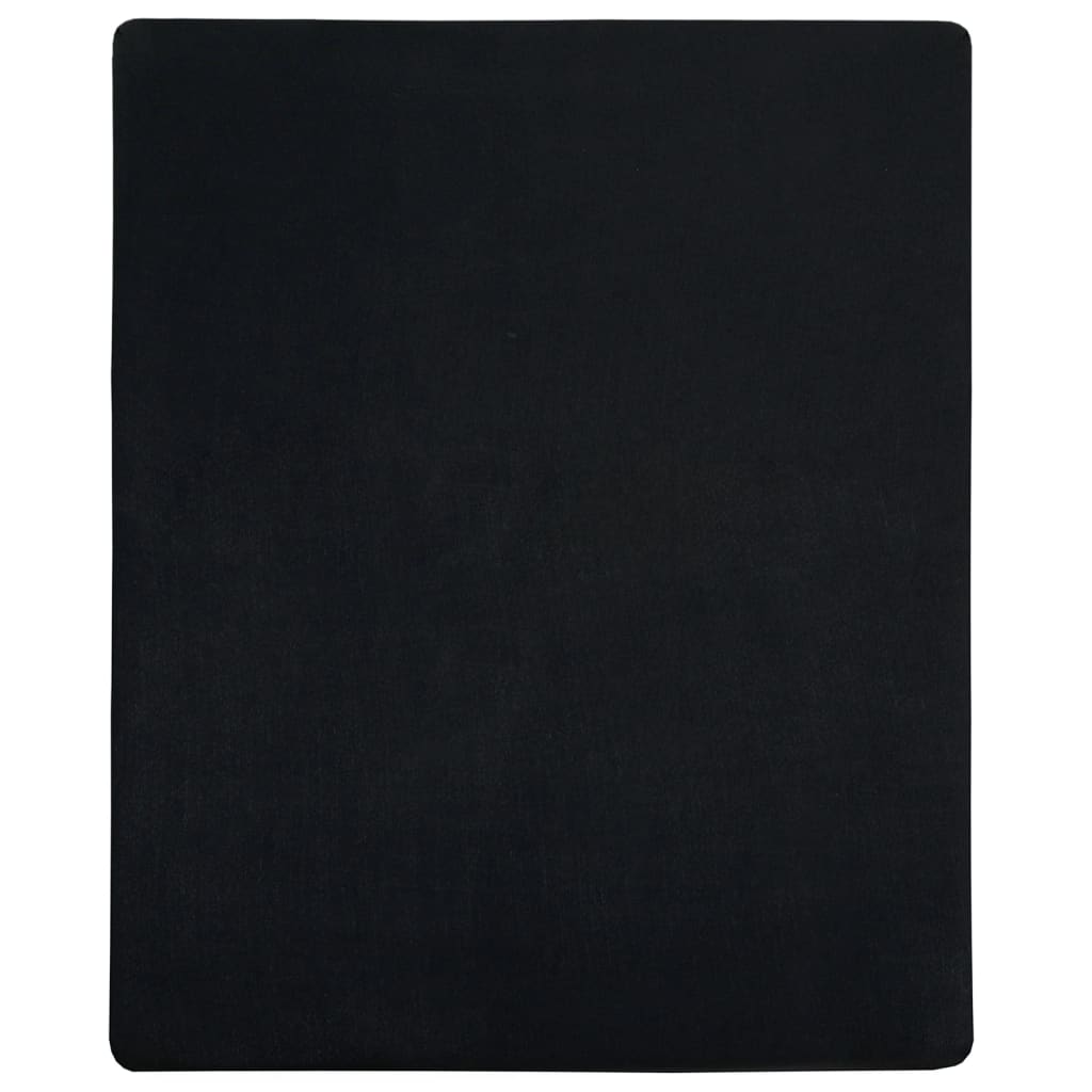 Jersey de hojas ajustadas de Vidaxl 100x200 cm de algodón negro