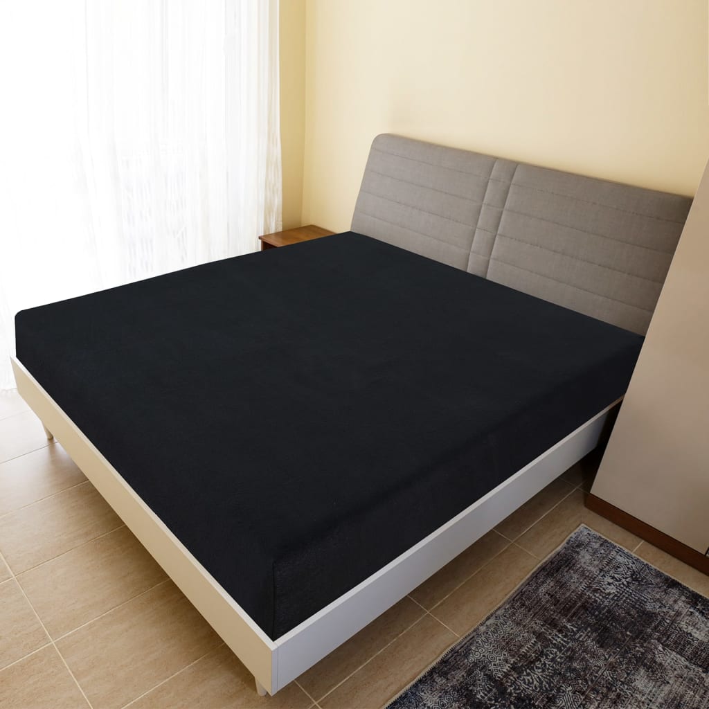 Vidaxl Fichet Folt Jersey 140x200 cm Coton noir