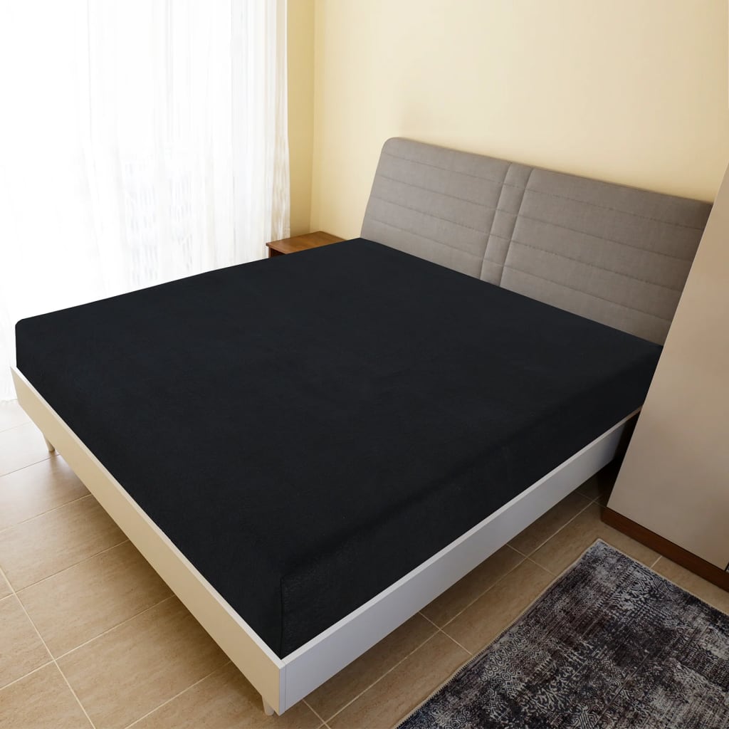 BIDAXL FARTED SHEETS 2 ST JERSEY 160x200 cm Bomullsvart