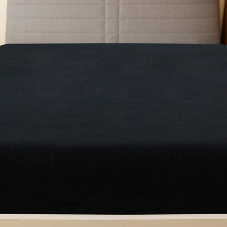 Vidaxl Fiches ajustées 2 ST Jersey 180x200 cm Coton noir