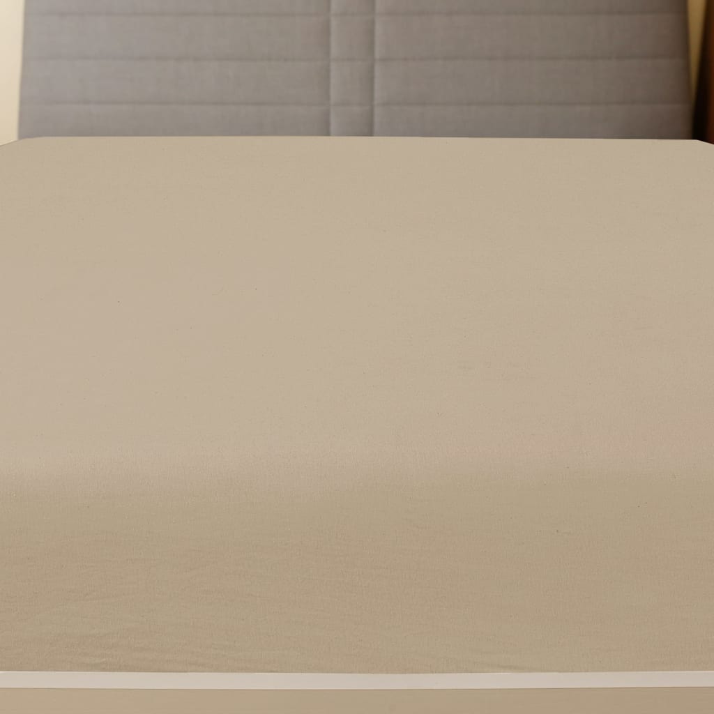 VIDAXL PŘIPOJENÍ SHET DERSEY 160X200 CM Cotton Taupe