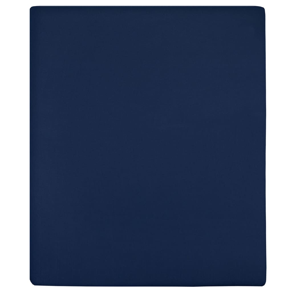 VidaXL Fitted sheets 2 St Jersey 90x200 cm cotton navy blue