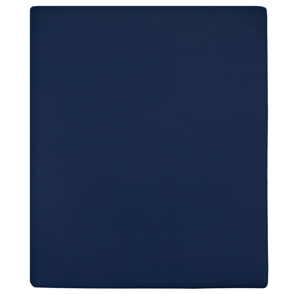 Vidaxl Fiches ajustées 2 St Jersey 180x200 cm Coton Marine Bleu