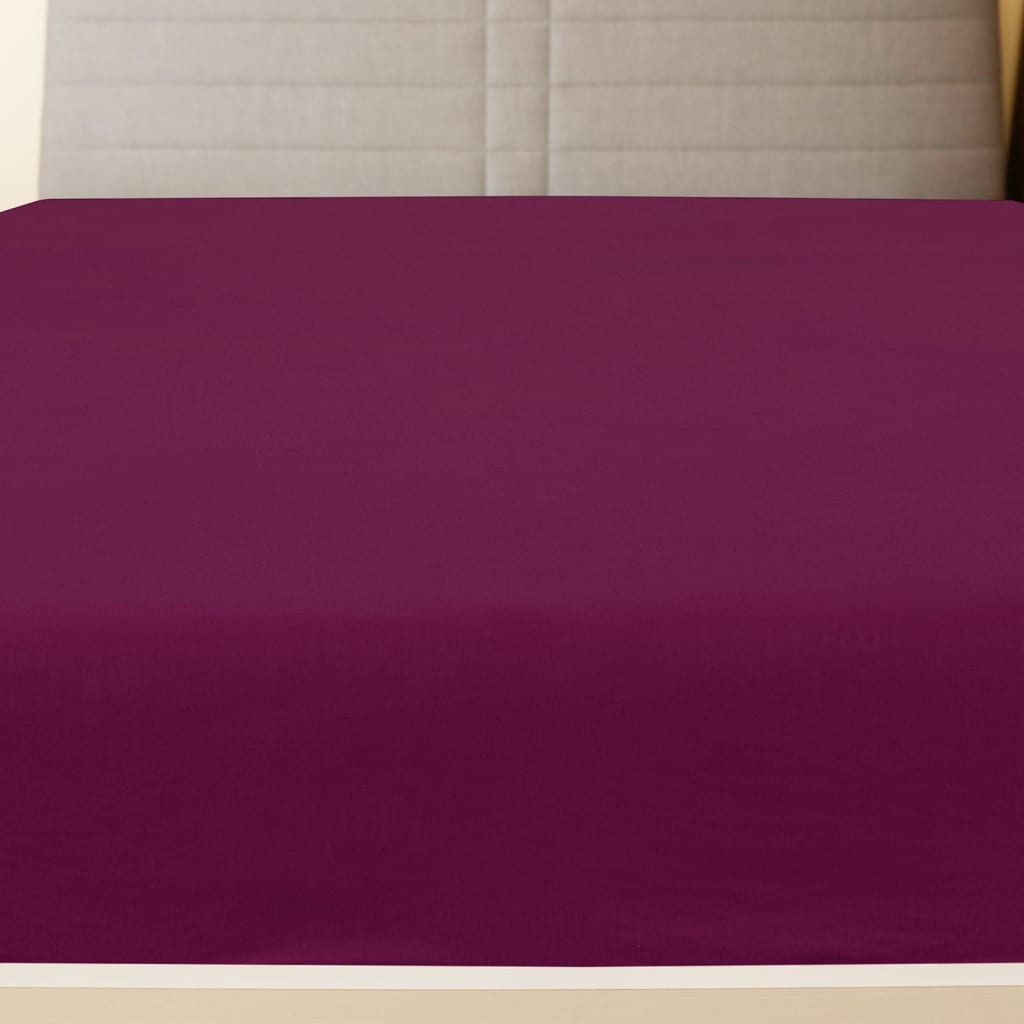 Vidaxl Fitted Sheet Jersey 100x200 cm Coton Bordeaux Red