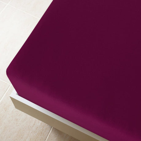 Vidaxl Fitted Sheet Jersey 140x200 cm Coton Bordeaux Red